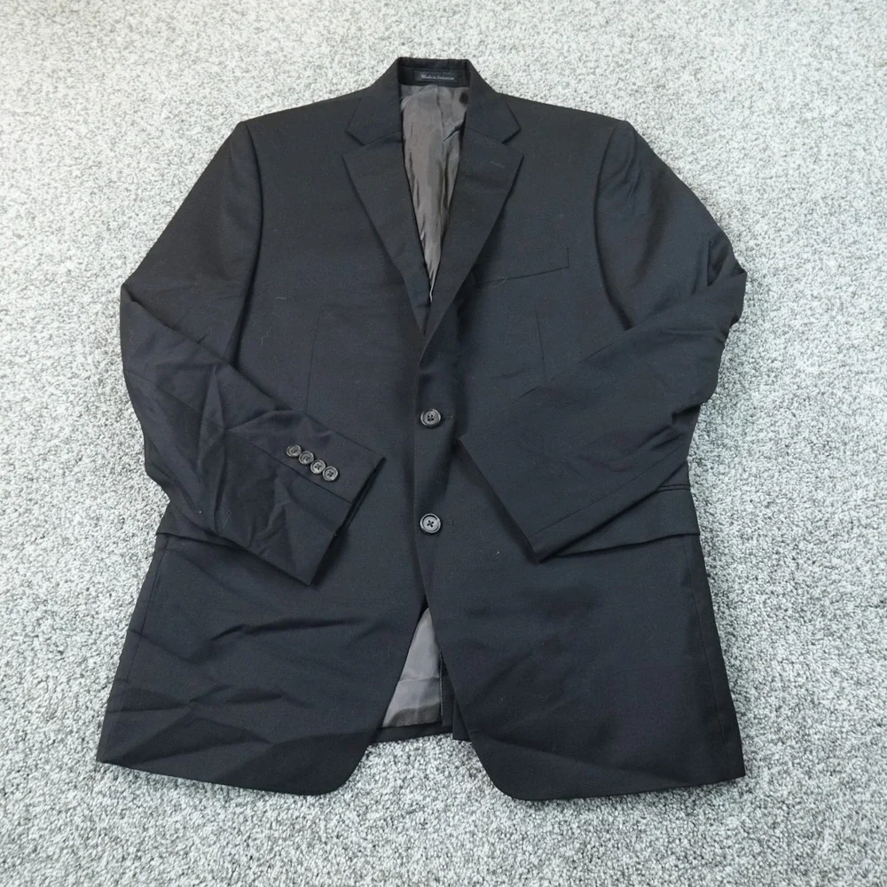 Ralph Lauren Blazer Mens 40R Black Wool Two Button Notch Lapel Sport Coat Jacket